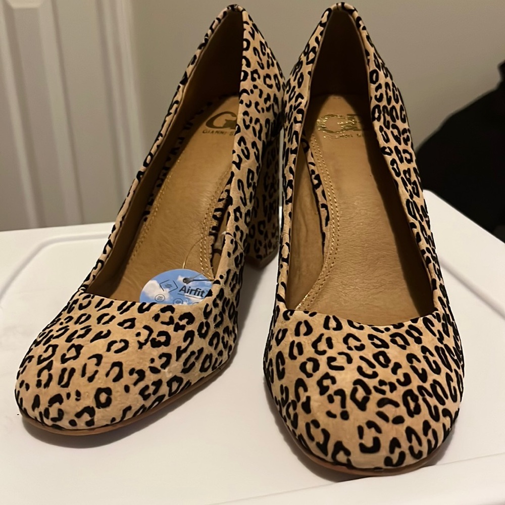 Cheetah print wedge like heels